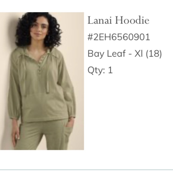 Soft Surroundings Tops - Hoodie:  color bay leaf